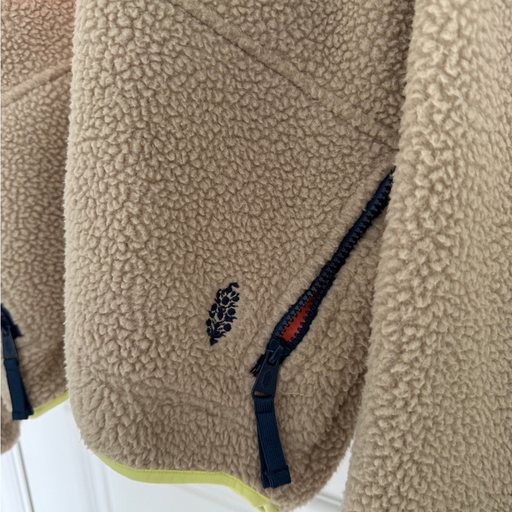 Free People Tan Fleece Hit the Slopes Pullover Jacket - Picture 6 of 7